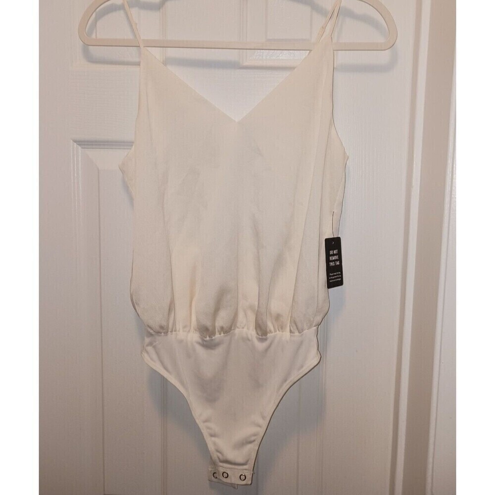 Express Petite Tan Bodysuit Snap Closure Stretch Fitted Size PXS‎